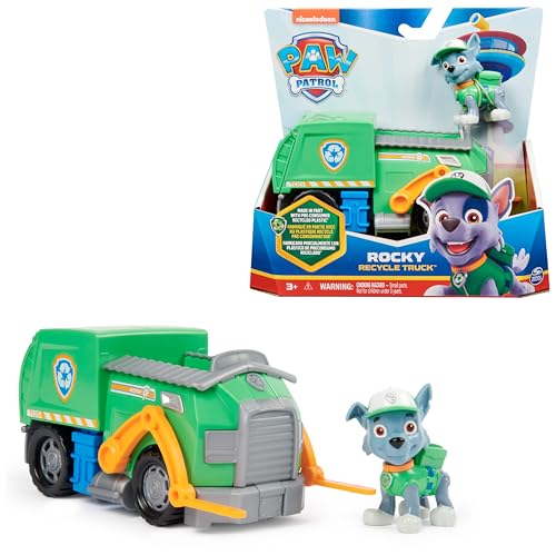 PAW PATROL, Recycling-Truck mit Rocky-Figur (Sustainable Basic Vehicle/Basis Fahrzeug), Spielzeug für Kinder ab 3 Jahren von PAW PATROL