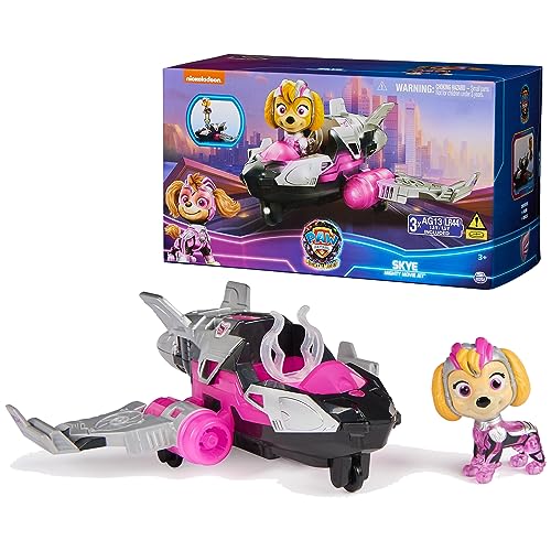 Paw Patrol: The Mighty Movie, Flugzeugspielzeug mit Skye Mighty Pups Actionfigur, Lichtern und Geräuschen, Kinderspielzeug für Jungen und Mädchen ab 3 Jahren von Paw Patrol