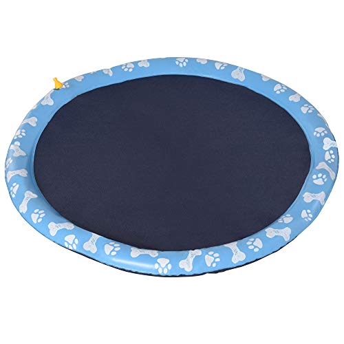 PawHut 170 cm Splash Sprinkler Pad für Hunde Spritz Wasserspiel Matte Wassersprinkler Anti-Rutsch Outdoor Kunststoff Blau PawHut 170 cm Splash Sprinkler Pad für Hunde Spritz Wasserspiel Matte Wassersprinkler Anti-Rutsch Outdoor Kunststoff Blau von PawHut