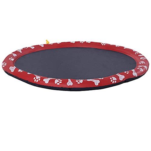 PawHut 170 cm Splash Sprinkler Pad für Hunde Spritz Wasserspiel Matte Wassersprinkler Anti-Rutsch Outdoor Kunststoff Rot PawHut 170 cm Splash Sprinkler Pad für Hunde Spritz Wasserspiel Matte Wassersprinkler Anti-Rutsch Outdoor Kunststoff Rot von PawHut