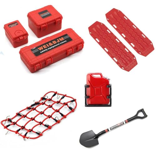 Pawlickio Universal 8 Teile/Satz Simulierte Dekoration Koffer Gepäck Netz Schaufel für TRX4 SCX10 90046 1/10 RC Rot Pawlickio Universal 8 Teile/Satz Simulierte Dekoration Koffer Gepäck Netz Schaufel für TRX4 SCX10 90046 1/10 RC Rot von Pawlickio