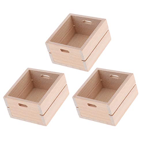 1/12 Maßstab Holz Lebensmittelkorb Miniaturen Puppenhaus Küche Dekor, 3 Stück Holz Aufbewahrungsboxen 1/12 Maßstab Holz Lebensmittelkorb Miniaturen Puppenhaus Küche Dekor, 3 Stück Holz Aufbewahrungsboxen von PawwJoy