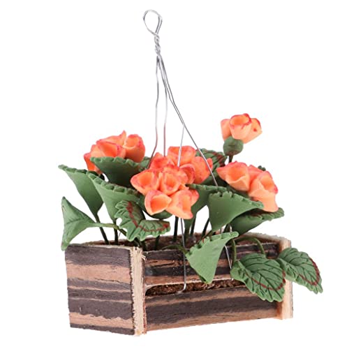 1/12 Ton Pflanzen Hängender Blumenkorb Kit für Puppenhaus Garten Zubehör von PawwJoy