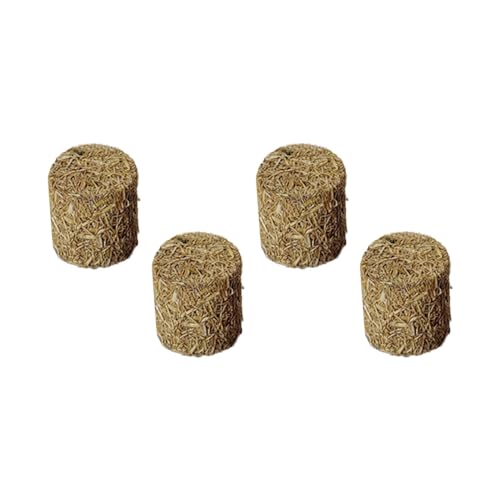 4 Stück Mini-Heuballen zum Basteln und Dekorieren – Miniatur-Ballen aus Holz für Puppenhaus, Garten und Herbsternte-Szenen, rund 4 Stück Mini-Heuballen zum Basteln und Dekorieren – Miniatur-Ballen aus Holz für Puppenhaus, Garten und Herbsternte-Szenen, rund von PawwJoy
