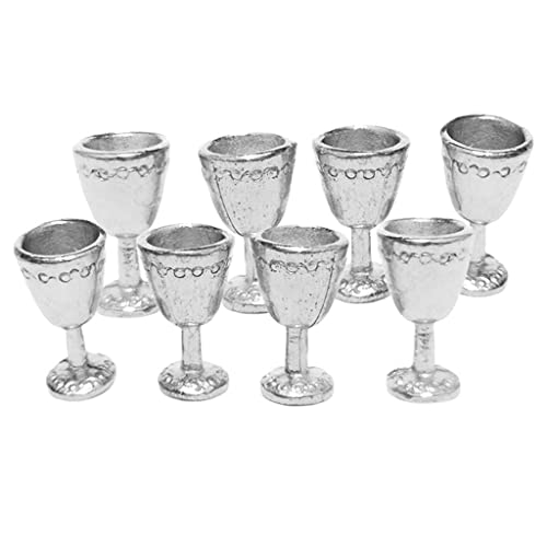 8 Stück 1/12 Puppenhaus Metall Kelch Silber von PawwJoy