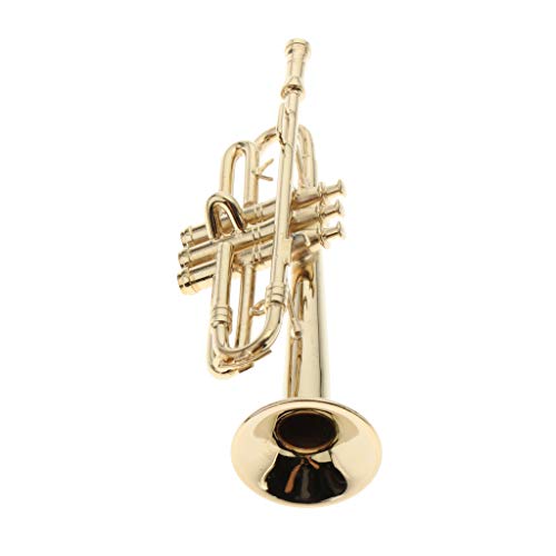 Miniatur-Musikinstrument im Maßstab 1:6, Metall, goldene Trompete, Miniatur-Musikinstrument für Puppenhaus, Feengarten, Dekoration, Display Miniatur-Musikinstrument im Maßstab 1:6, Metall, goldene Trompete, Miniatur-Musikinstrument für Puppenhaus, Feengarten, Dekoration, Display von PawwJoy