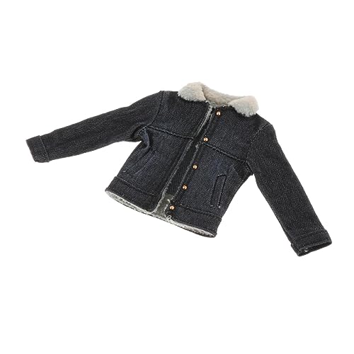 PawwJoy 1/12 Maßstab männliche Figur Kleidung Schwarz Langarm Jacke Kostüm Zubehör für 15,2 cm Puppenfiguren von PawwJoy