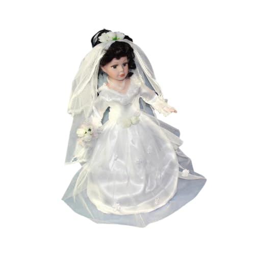PawwJoy Keramik-Brautpuppenfigur, europäischer Landhausstil, Skulptur für Heimdekoration und Sammlerstück, 40 cm von PawwJoy