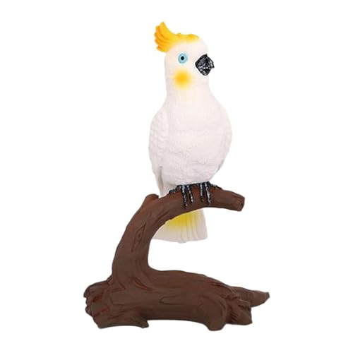 PawwJoy Realistische Vogel-Modell-Figur, PVC, Schreibtisch-Ornament, lebensechte Tierwelt, pädagogisches kognitives Spielzeug, Landschaftssimulation, Dekoration, gelber Kakadu von PawwJoy