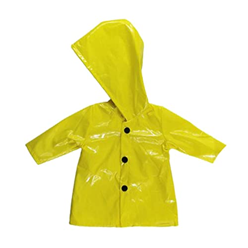 PawwJoy Regenmantel mit Kapuze für Puppe, 45,7 cm, gelb, wasserdicht, Puppenkleidungszubehör von PawwJoy