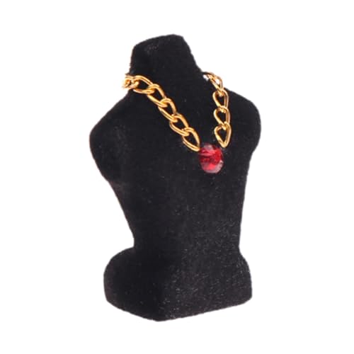 Puppenhaus-Halskettenständer im Maßstab 1:12, mit Miniatur-Schmuck für Puppenhaus-Lebensszene, Ornament, Schwarz Puppenhaus-Halskettenständer im Maßstab 1:12, mit Miniatur-Schmuck für Puppenhaus-Lebensszene, Ornament, Schwarz von PawwJoy