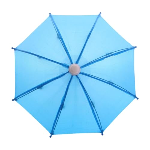 Puppenhaus-Miniatur-Regenschirm, niedlicher Sonnenschirm, Dekoration für 45,7 cm Puppen, Maßstab 1:4, 1:6, Puppenzubehör, sonniges regnerisches Spielspielzeug, Blau von PawwJoy