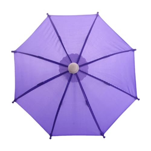 Puppenhaus-Miniatur-Regenschirm, niedlicher Sonnenschirm, Dekoration für 45,7 cm Puppen, Maßstab 1:4, 1:6, Puppenzubehör, sonniges regnerisches Spielspielzeug, Violett von PawwJoy