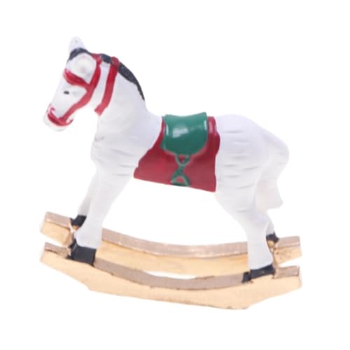 Puppenhaus Miniatur Schaukelpferd Kinderzimmer Spielzeug Dekorative Möbel Handbemalt Harz 4 cm von PawwJoy