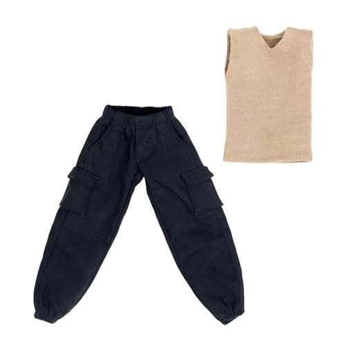Puppenkleidungs-Set für männliche Puppen im Maßstab 1:12, handgefertigt, Pullover, Weste und Hose, Kostüm für 15,2 cm große Actionfiguren, 2 Stück Puppenkleidungs-Set für männliche Puppen im Maßstab 1:12, handgefertigt, Pullover, Weste und Hose, Kostüm für 15,2 cm große Actionfiguren, 2 Stück von PawwJoy