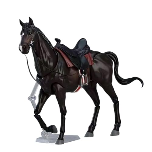 Realistische Pferdefigur, bemalt, PVC, Tierspielzeug, Statue, 18 x 15 cm, für Mikro-Landschaften, DIY-Szenen, pädagogisches Display, Schwarz von PawwJoy