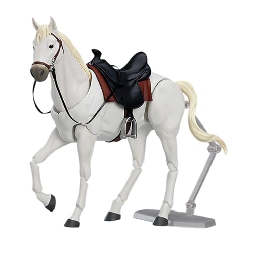 Realistische Pferdefigur, bemalt, PVC, Tierspielzeug, Statue, 18 x 15 cm, für Mikro-Landschaften, DIY-Szenen, pädagogisches Display, Weiß von PawwJoy