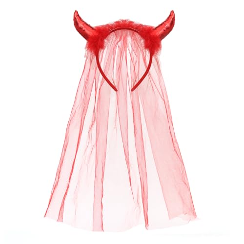 Paxrmuky Halloween Devil Headband With Feather and Veil,Halloween Costume Accessory for Women, Girls, Cosplay & Party Dress-up Paxrmuky Halloween Devil Headband With Feather and Veil,Halloween Costume Accessory for Women, Girls, Cosplay & Party Dress-up von Paxrmuky