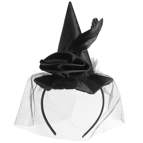 Paxrmuky Hexenhut Haarreif mit Schleier, Federn, Schleife, Accessoire für Hexen Zubehör, Deko, Hexenkostüm, Halloween, Karneval & Fasching Paxrmuky Hexenhut Haarreif mit Schleier, Federn, Schleife, Accessoire für Hexen Zubehör, Deko, Hexenkostüm, Halloween, Karneval & Fasching von Paxrmuky