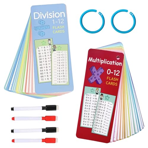 1x1 Lernkarten, Einmaleins Lernen, 30 Blatt Einmaleins und Division Lernkarten mit 4 Löschbaren Stiften und Ringe, Einmaleins Spiel, Abwischbar 1x1 Lernen Spiel für Schule und Zuhause 1x1 Lernkarten, Einmaleins Lernen, 30 Blatt Einmaleins und Division Lernkarten mit 4 Löschbaren Stiften und Ringe, Einmaleins Spiel, Abwischbar 1x1 Lernen Spiel für Schule und Zuhause von PceGan