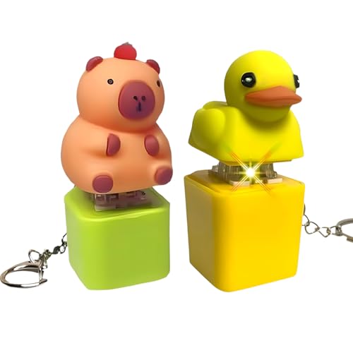 Duckeys,Fidget Toys,2 Stück Tier Cute Keychain,Anti Stress Spielzeug Konzentration und Ruhe,Ente Spielzeug für Jungen Mädchen Erwachsene Kinder von PceGan