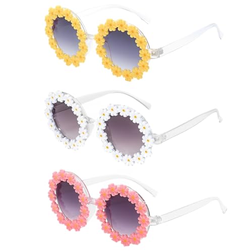 PceGan Kinder Sonnenbrille,Sonnenbrille Kinder,3 Paare Gänseblümchen Kindersonnenbrille,Faschingsbrille Hippie Brille Jungen Mädchen für Strand Freien PceGan Kinder Sonnenbrille,Sonnenbrille Kinder,3 Paare Gänseblümchen Kindersonnenbrille,Faschingsbrille Hippie Brille Jungen Mädchen für Strand Freien von PceGan