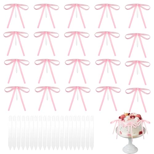 Schleifen Deko,Tortendeko,40 Stück Rosa Schleife Tortendeko Geburtstag Hochzeit,mit 20 Fliege Plugin,Geschenkschleife Cupcake Deko Rosa Schleifen Geschenk Schleifen Deko,Tortendeko,40 Stück Rosa Schleife Tortendeko Geburtstag Hochzeit,mit 20 Fliege Plugin,Geschenkschleife Cupcake Deko Rosa Schleifen Geschenk von PceGan