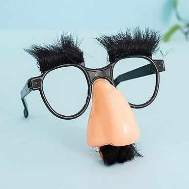 1 x schwarze Verkleidungsbrille mit lustiger Nase, bringt Spaß zu Ihren Feierlichkeiten, lustige Brillen, Spoof-Zubehör, Verkleidungsglas mit Nase von Pchnfei