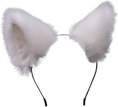 Pchnfei Weißes niedliches Katzenohren-Haarreif, langes Fell Fuchsohren, Cosplay-Stirnband mit Glocken, Kopfbedeckung, Haarband für Party, Kostüm, Halloween, Hairhoop Pchnfei Weißes niedliches Katzenohren-Haarreif, langes Fell Fuchsohren, Cosplay-Stirnband mit Glocken, Kopfbedeckung, Haarband für Party, Kostüm, Halloween, Hairhoop von Pchnfei