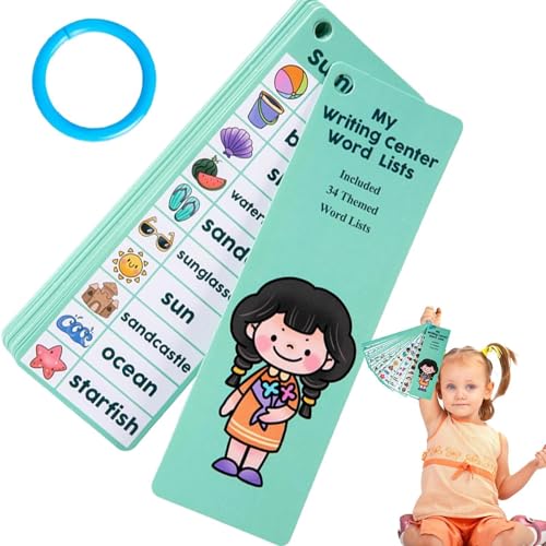 Pcingsia Lernkarten für Kindergarten, Hochfrequenz-Sichtwörter, Vokabelbauer, Sichtwörter, Spiel, Lehrmaterialien für Kleinkinder, , Mädchen, ab 3 Jahren von Pcingsia