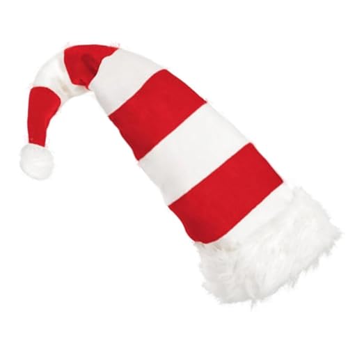 Pcingsia Plüsch Weihnachtsmütze | Gestreifte Weihnachtsmütze | Erwachsene Plüsch Nikolausmütze, Weihnachtsmann Urlaub Mütze, Festliche Kreative Weiche Weihnachtsmütze für Neujahr Zuhause Urlaub von Pcingsia