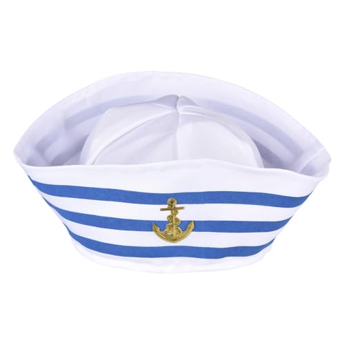 Pcingsia Seemannshut Marine, verstellbare Seemütze Marine Kostüm Zubehör für Halloween Kostümpartys von Pcingsia