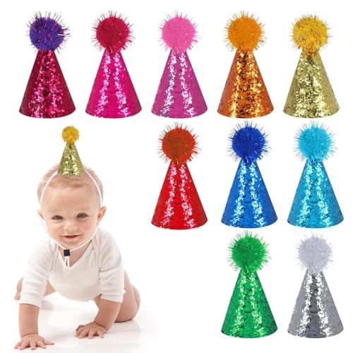 Pcone Kon Partyhüte, 10 Stück Mit Verstellbarem Kopfband, Glitzernd, Wiederverwendbar, Kindergeburtstagszubehör, Dekorationen, Für Kinder Und Haustiere Pcone Kon Partyhüte, 10 Stück Mit Verstellbarem Kopfband, Glitzernd, Wiederverwendbar, Kindergeburtstagszubehör, Dekorationen, Für Kinder Und Haustiere von Pcone Kon