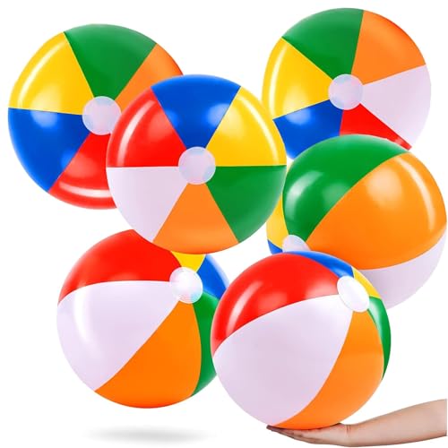 6 Stück Wasserball aufblasbar, Wasserbälle für Strand und Pool, Beach Ball, Farbige Strandbälle aus PVC für Kinder ab 3 Jahren, Leicht und langlebig, Ideal für Sommeraktivitäten und Partys 6 Stück Wasserball aufblasbar, Wasserbälle für Strand und Pool, Beach Ball, Farbige Strandbälle aus PVC für Kinder ab 3 Jahren, Leicht und langlebig, Ideal für Sommeraktivitäten und Partys von PcvGef