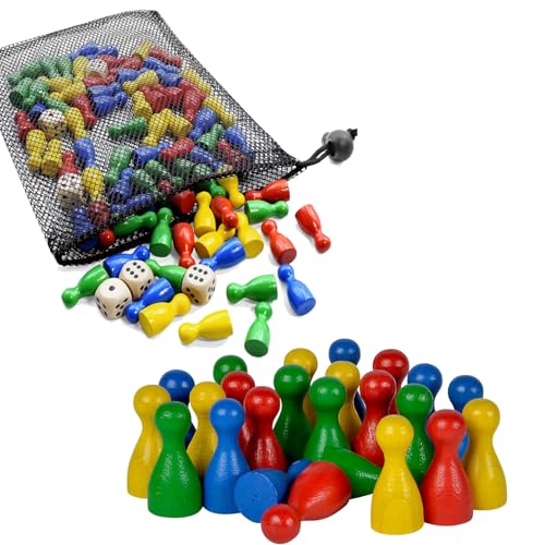 PcvGef Spielfiguren, 108 Teile Brettspiel Zubehör mit Aufbewahrungstasche, Extra Große Spielfiguren für Mensch Ärgere Dich Nicht, Pop Figuren für Familienabende, Spielnacht mit Freunden PcvGef Spielfiguren, 108 Teile Brettspiel Zubehör mit Aufbewahrungstasche, Extra Große Spielfiguren für Mensch Ärgere Dich Nicht, Pop Figuren für Familienabende, Spielnacht mit Freunden von PcvGef