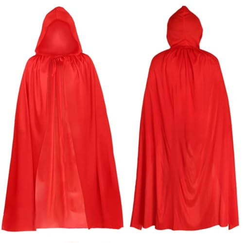 Roter Umhang Mit Kapuze, 120cm Länge, Vampir Umhang Kinder Für Halloween Kostüm, Rollenspiel Und Thematische Partys, Bequemes Design Für Junge und Mädchen von PcvGef