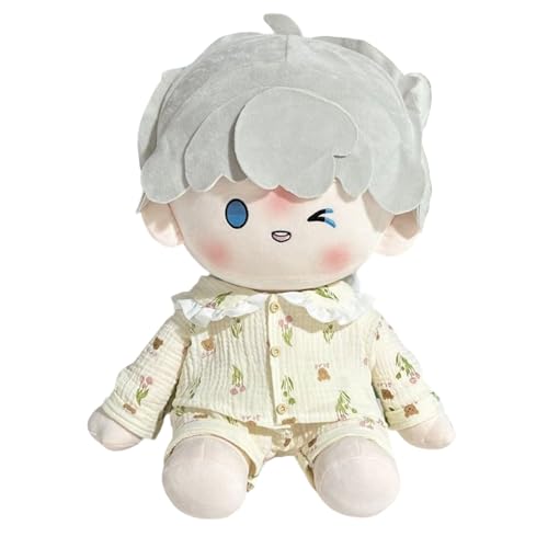 Pdaidou 40 cm Plüschpuppe bedrucktes Pyjama-Outfit, Baumwoll-Nachtwäsche-Set, 5 Stile, Nachtwäscheersatz (Blume) von Pdaidou