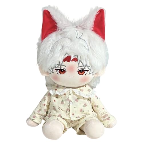 Pdaidou 40 cm Plüschpuppe bedrucktes Pyjama-Outfit, Baumwoll-Nachtwäsche-Set, 5 Stile, Nachtwäscheersatz (Hase) von Pdaidou