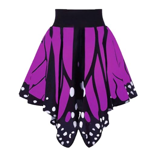 Pdakieyxnd Schmetterling Kostüm Damen, Schmetterling Fasching Rock, Schmetterling Kostüm Erwachsene, Schmetterling Faschingskostüme Damen Karneval Rocker Lustig Kostüm(01 Purple,L) von Pdakieyxnd