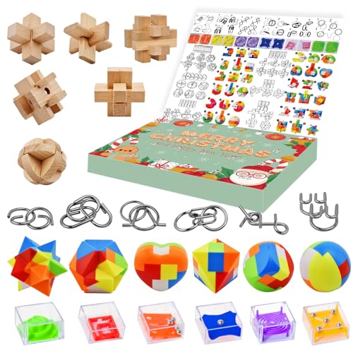 Adventskalender 2025 für Kinder, Brain Teaser Adventskalender, 24 Stück Weihnachts-Countdown-Kalender Geschenk-Box große Herausforderung Puzzlespielzeug für Jugendliche Jungen Mädchen Erwachsene Adventskalender 2025 für Kinder, Brain Teaser Adventskalender, 24 Stück Weihnachts-Countdown-Kalender Geschenk-Box große Herausforderung Puzzlespielzeug für Jugendliche Jungen Mädchen Erwachsene von PeaZeLee