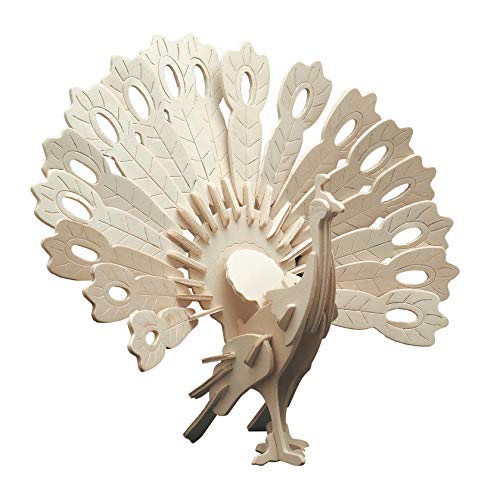 Pebaro 852/1 Holzbausatz Pfau, 3D Puzzle, Modellbausatz, Basteln mit Holz, Holzpuzzle Tier, vorgestanzte Holzplatte, inkl. Schmirgelpapier, ausbrechen, zusammenstecken, fertig, Geschenkidee Pebaro 852/1 Holzbausatz Pfau, 3D Puzzle, Modellbausatz, Basteln mit Holz, Holzpuzzle Tier, vorgestanzte Holzplatte, inkl. Schmirgelpapier, ausbrechen, zusammenstecken, fertig, Geschenkidee von Pebaro