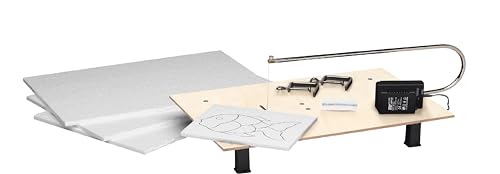 Pebaro 802 Styroporschneide Tischgerät für Profis,Tischgröße 33 x 50 cm, 230V, , Heißdrahtschneider, inkl. Styroporplatten und Ersatzschneidedraht, Basteln und Gestalten mit Styropor von Pebaro