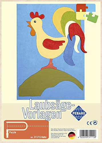 Pebaro 311/1S Laubsägevorlage Hahn Puzzle, 3mm Sperrholz DIN A 4, Motiv vorgedruckt, aussägen mit Laubsägebogen, basteln, anmalen, fertig, Laubsägen, Basteln mit Holz, Geschenkidee Pebaro 311/1S Laubsägevorlage Hahn Puzzle, 3mm Sperrholz DIN A 4, Motiv vorgedruckt, aussägen mit Laubsägebogen, basteln, anmalen, fertig, Laubsägen, Basteln mit Holz, Geschenkidee von Pebaro