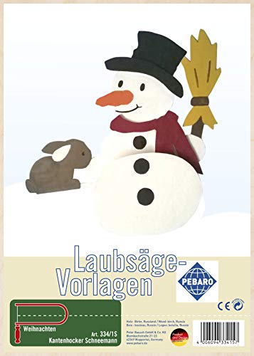 Pebaro 334/1S Laubsägevorlage Kantenhocker Schneemann, 3mm Sperrholz DIN A 4, Motiv vorgedruckt, aussägen mit Laubsägebogen, basteln, anmalen, fertig, Laubsägen, Holz, Geschenkidee, Dekoartikel Pebaro 334/1S Laubsägevorlage Kantenhocker Schneemann, 3mm Sperrholz DIN A 4, Motiv vorgedruckt, aussägen mit Laubsägebogen, basteln, anmalen, fertig, Laubsägen, Holz, Geschenkidee, Dekoartikel von Pebaro