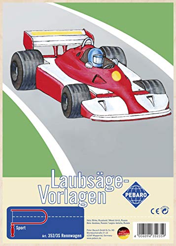 Pebaro 352/3S Laubsägevorlage Rennwagen, 3mm Sperrholz DIN A 4, Auto Motiv vorgedruckt, aussägen mit Laubsägebogen, basteln, anmalen, fertig, Laubsägen, Basteln mit Holz, Geschenkidee Pebaro 352/3S Laubsägevorlage Rennwagen, 3mm Sperrholz DIN A 4, Auto Motiv vorgedruckt, aussägen mit Laubsägebogen, basteln, anmalen, fertig, Laubsägen, Basteln mit Holz, Geschenkidee von Pebaro