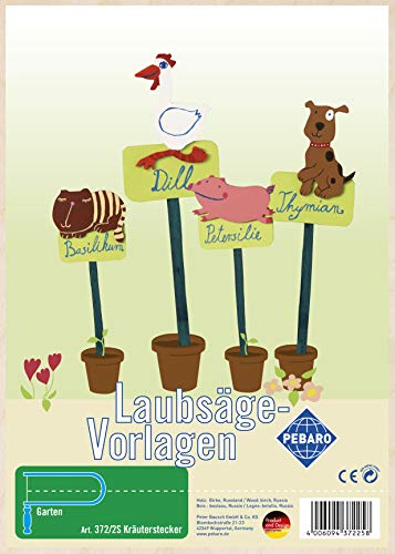 Pebaro 372/2S Laubsägevorlage Kräuterstecker, Holz, DIN A4 3mm Sperrholz DIN A 4, Motiv vorgedruckt, aussägen mit Laubsägebogen, basteln, anmalen, fertig, Basteln mit Holz, Geschenkidee, Gartendeko Pebaro 372/2S Laubsägevorlage Kräuterstecker, Holz, DIN A4 3mm Sperrholz DIN A 4, Motiv vorgedruckt, aussägen mit Laubsägebogen, basteln, anmalen, fertig, Basteln mit Holz, Geschenkidee, Gartendeko von Pebaro