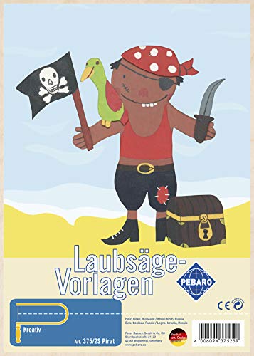Pebaro 375/2S Laubsägevorlage Pirat, 3mm Sperrholz DIN A 4, Motiv vorgedruckt, aussägen mit Laubsägebogen, basteln, anmalen, fertig, Laubsägen, Basteln mit Holz, Geschenkidee Pebaro 375/2S Laubsägevorlage Pirat, 3mm Sperrholz DIN A 4, Motiv vorgedruckt, aussägen mit Laubsägebogen, basteln, anmalen, fertig, Laubsägen, Basteln mit Holz, Geschenkidee von Pebaro