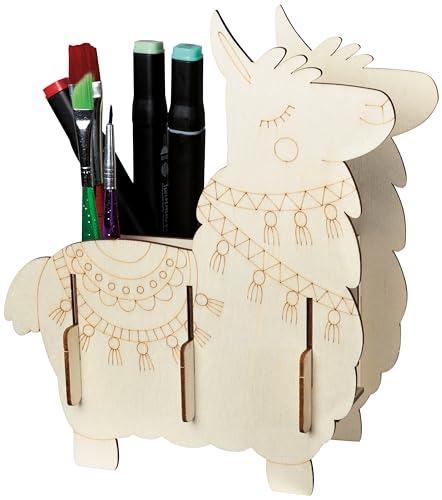 Pebaro 477/2 Holzbausatz Laser Cut Stiftehalter Lama, 3D Puzzle, Basteln mit Holz, Holzpuzzle, vorgestanzte Holzplatte, inkl. Schmirgelpapier, ausbrechen, zusammenstecken, fertig, Geschenkidee Pebaro 477/2 Holzbausatz Laser Cut Stiftehalter Lama, 3D Puzzle, Basteln mit Holz, Holzpuzzle, vorgestanzte Holzplatte, inkl. Schmirgelpapier, ausbrechen, zusammenstecken, fertig, Geschenkidee von Pebaro