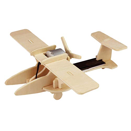 Pebaro 830/4 Solar Holzbausatz Sport-Flugzeug, 3D Puzzle, Modellbausatz, Basteln mit Holz, Holzpuzzle, Bastelset, vorgestanzte Holzplatte, ausbrechen, zusammenstecken, fertig, Geschenkidee von Pebaro