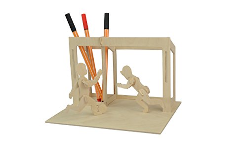 Pebaro 840/4 Holzbausatz Tischständer Stiftehalter Fußball, 3D Puzzle, Modellbausatz, Basteln mit Holz, Holzpuzzle, vorgestanzte Holzplatte, ausbrechen, zusammenstecken, fertig, Geschenkidee von Pebaro